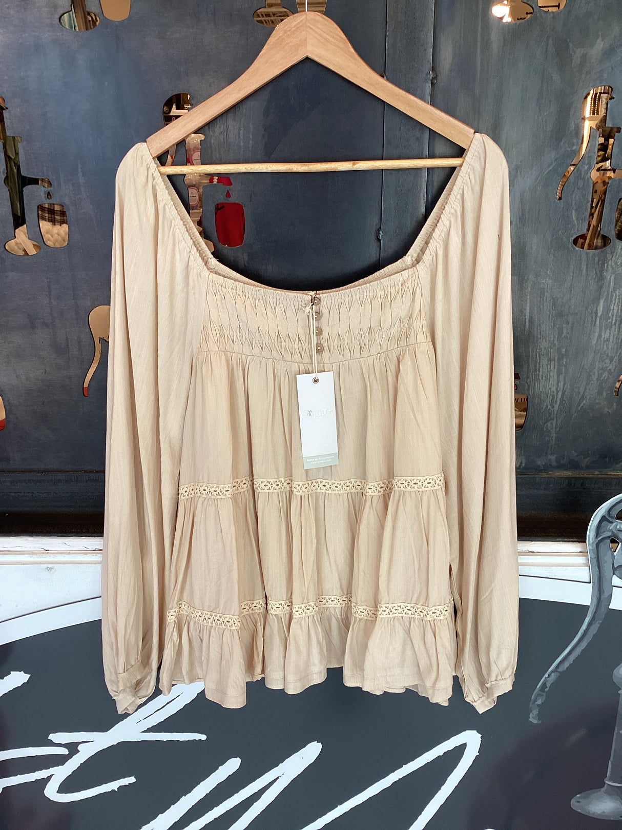 MJ2547L Nude Beige-Blouse