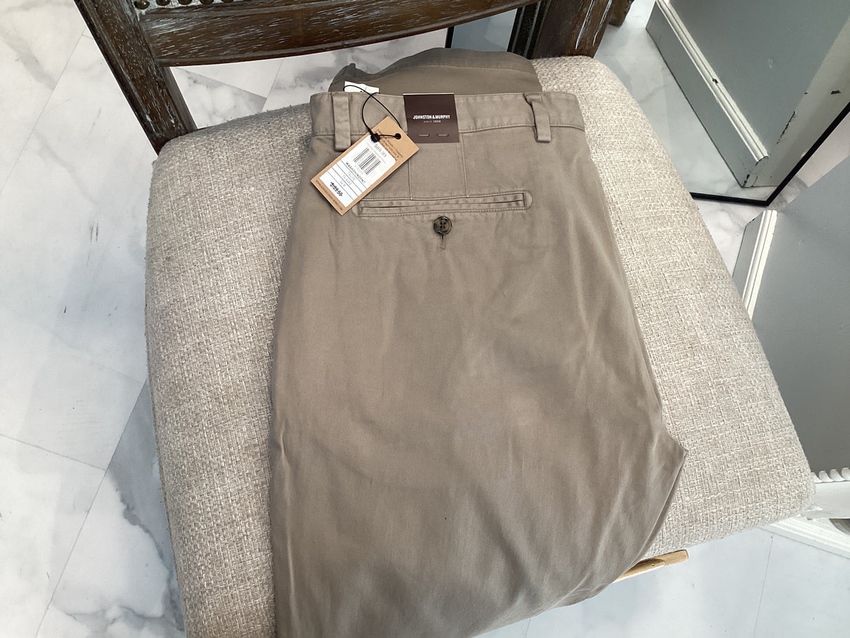 74-4482 Washed Chinos-Taupe by Johnston & Murphy