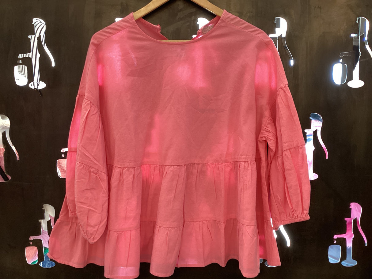 Pink Stoney Flounce Top