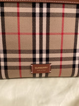 Burberry Embroidered Canvas Medium Leather London Shopping Bag & Pouch