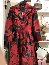 F22041 - BLK Red Double Collar Dress
