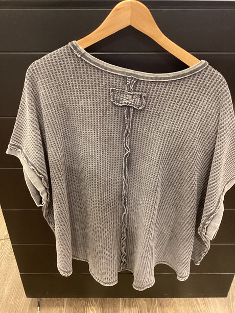 ET71499 SHORT SLV MINERAL WASHED