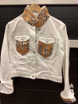 UPCYCLED VINTAGE G WHITE DENIM JACKET