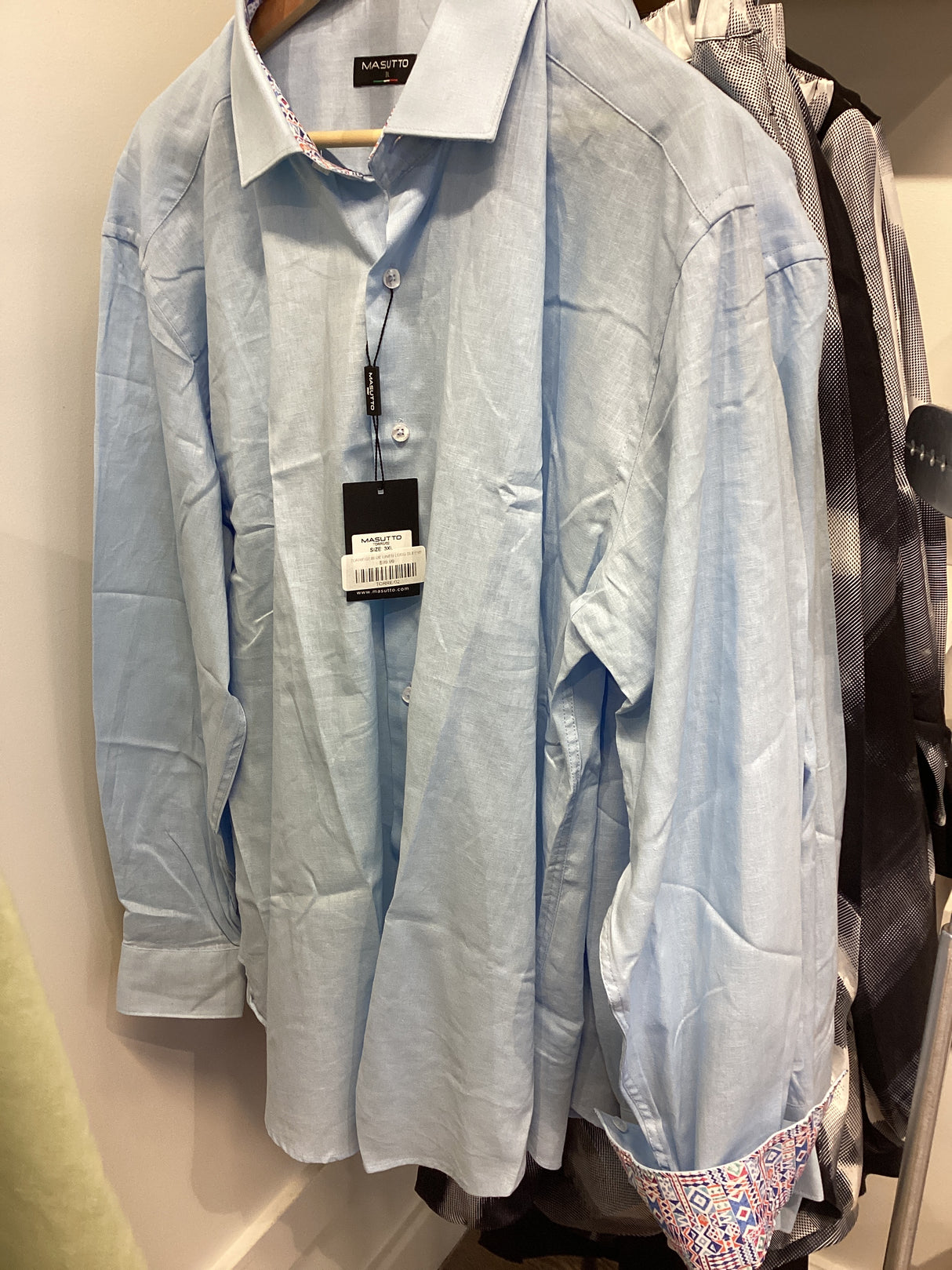 TORRE/02 BLUE LINEN LONG SLEEVE