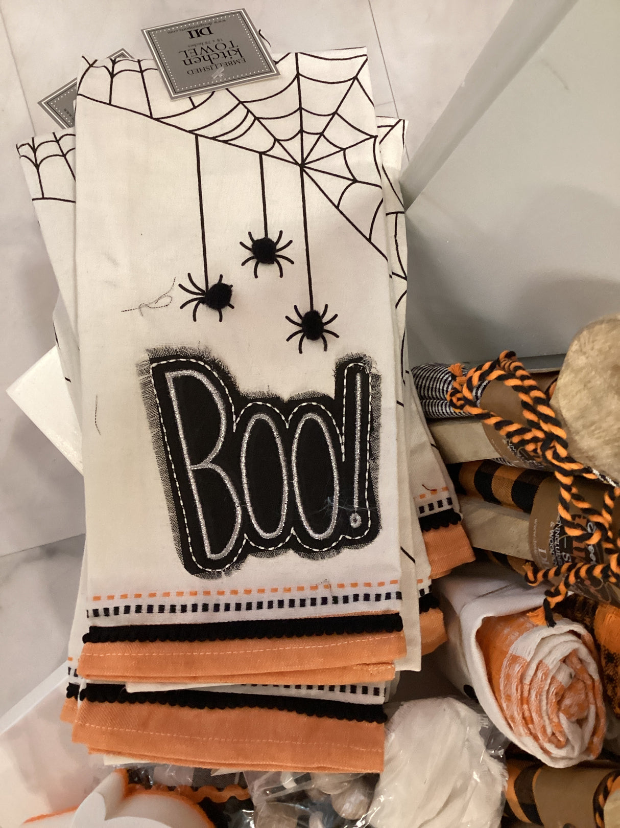 755383 Boo! Spiders Dishtowels