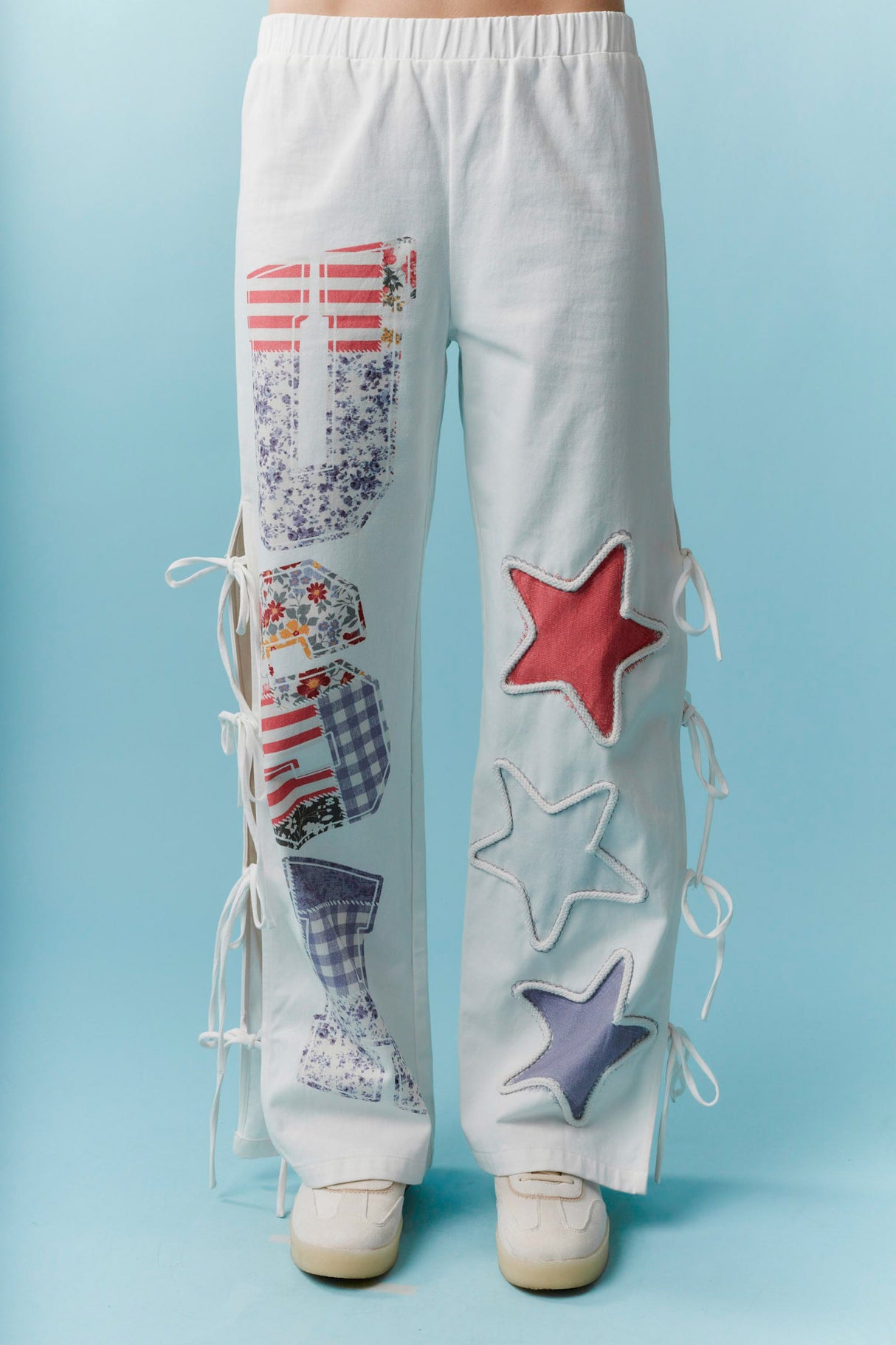 IP39996-02 USA GRAPHIC ROPE TRIM TWILL PANT