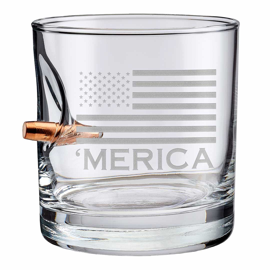 Ben Shot Patriotic Rock Glass