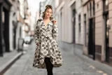 F25015 High-Low Coat Dress