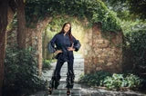 S24028 Denim Ruffle Jeans