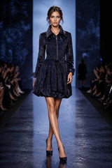F26008 High Neck Zipper Front Coat/Dress