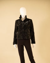 F26011 Wired Collar Button Front Jkt