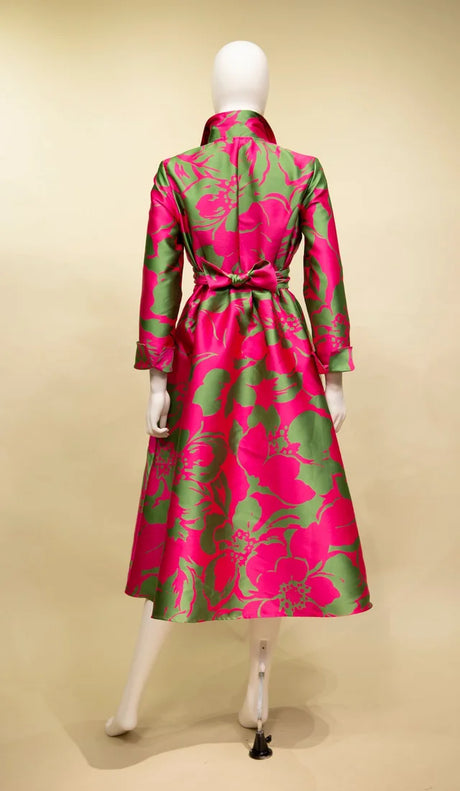 F22041 BOUG GRN DOUBLE COLLAR DRESS
