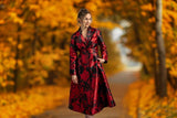 F22041 - BLK Red Double Collar Dress