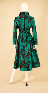 F22041 - BLK GREEN Double Collar Dress