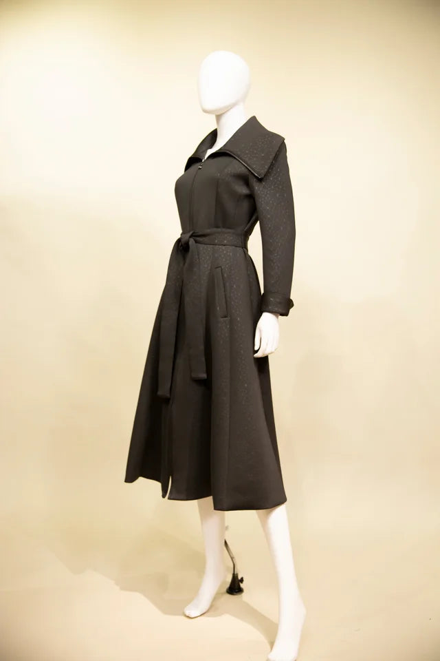 F23027 Knit Jacquard Long Dress