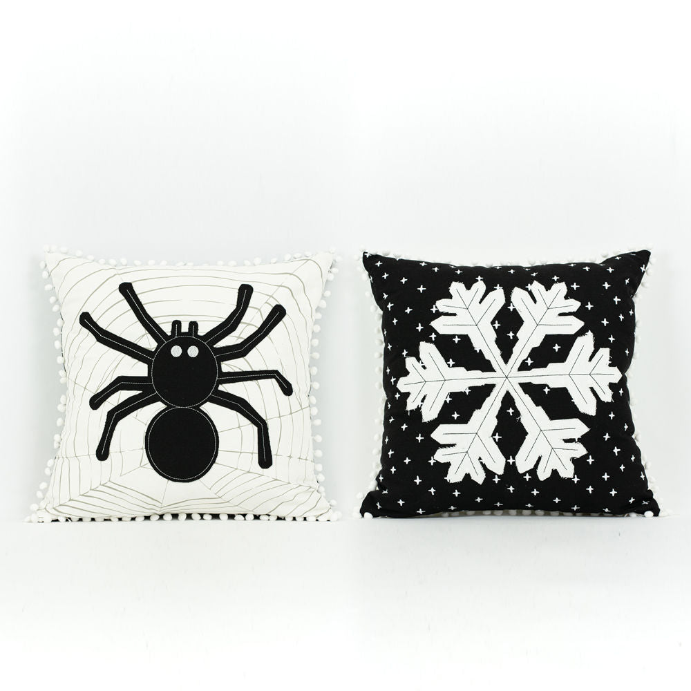 55216 Rev Linen Pillow-Snowflake/Spider