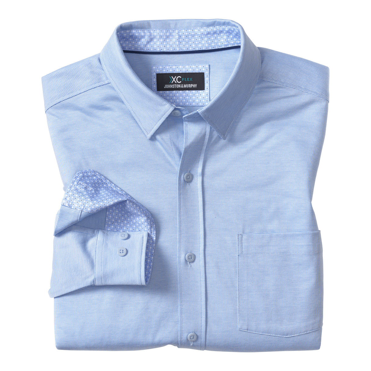 74-5793 XC Shirt-Blue Birdseye by Johnston & Murphy