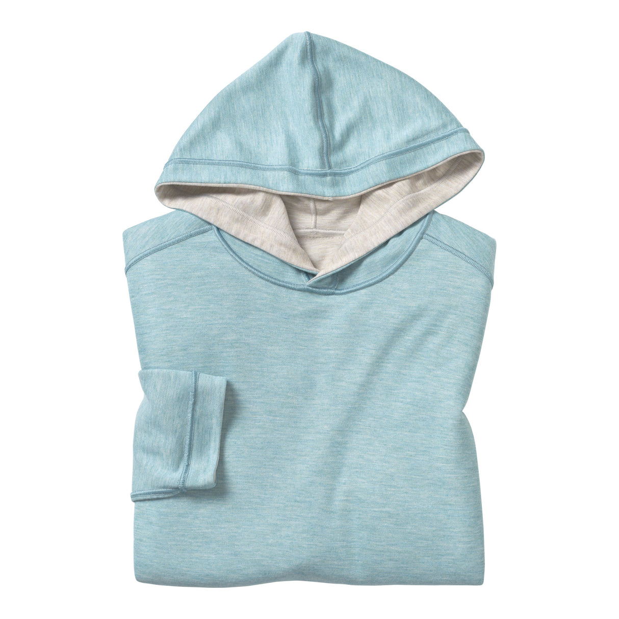 74-9117 Reversible Knit Hoodie-Oatmeal/Mint by Johnston & Murphy