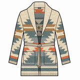 TC0001 Sweater Pendleton Monterey Belted Cardigan