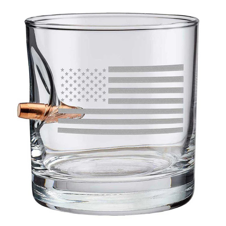 Ben Shot US Flag Rock Glass