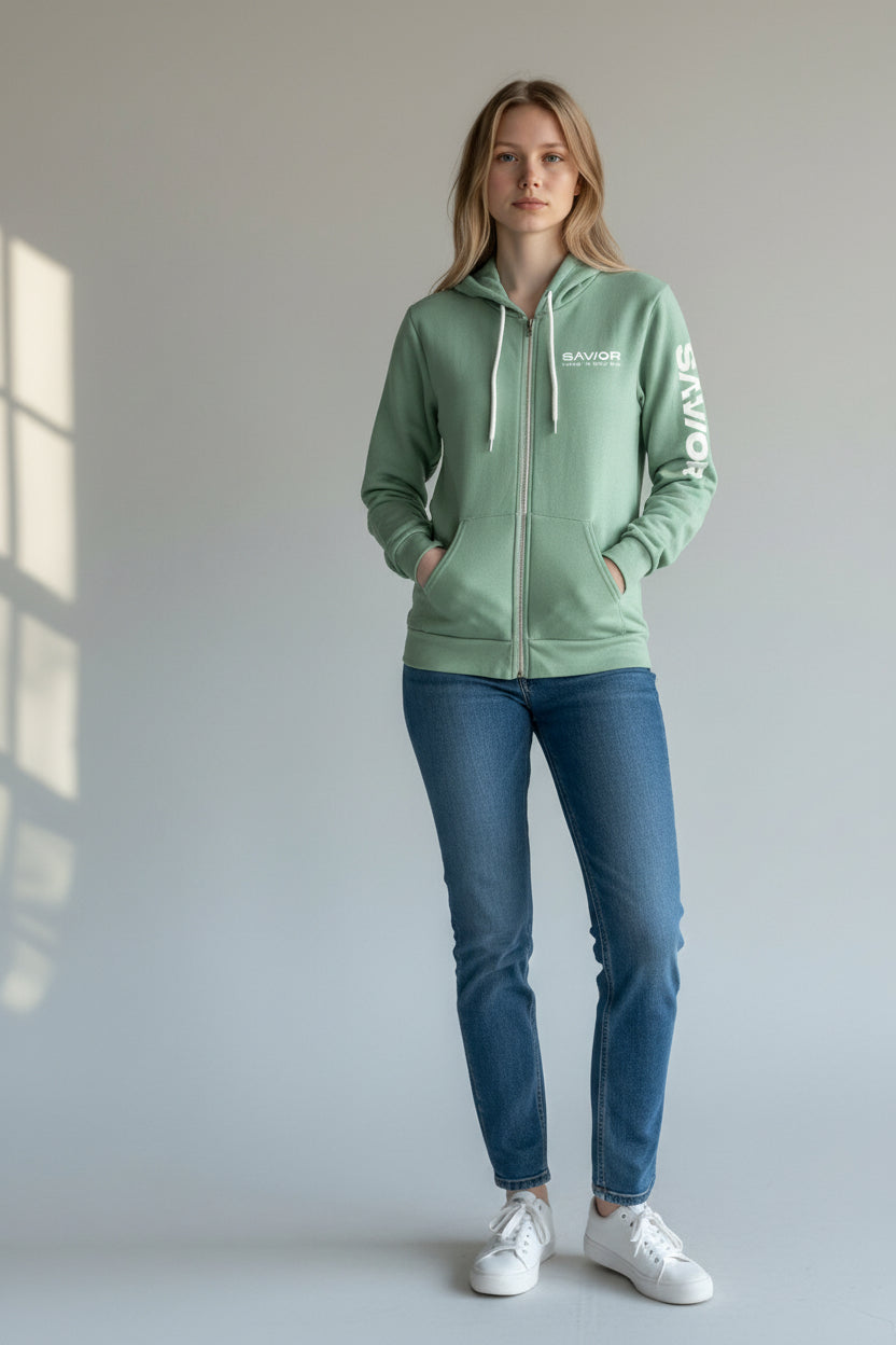 Savior Fashion Fleece Zip Hoodie