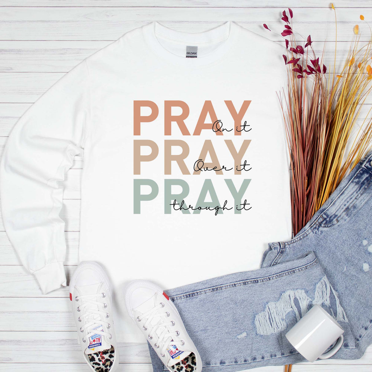 Pray Shirt, Christian Long Sleeved Shirt