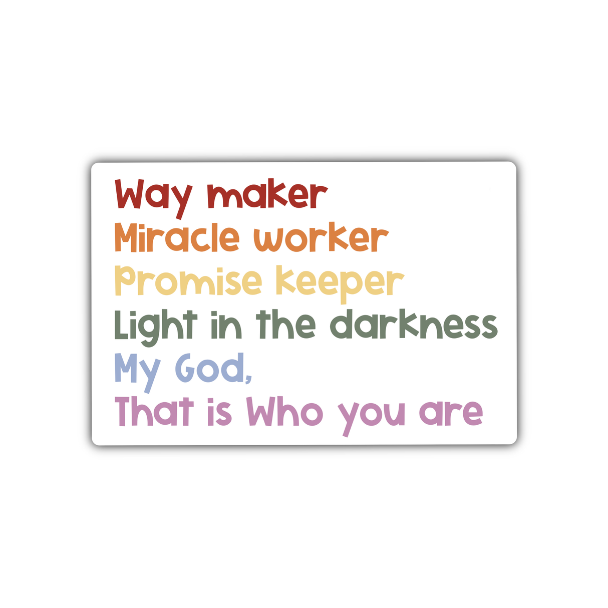 Way Maker Miracle Worker Promise Keeper Sticker