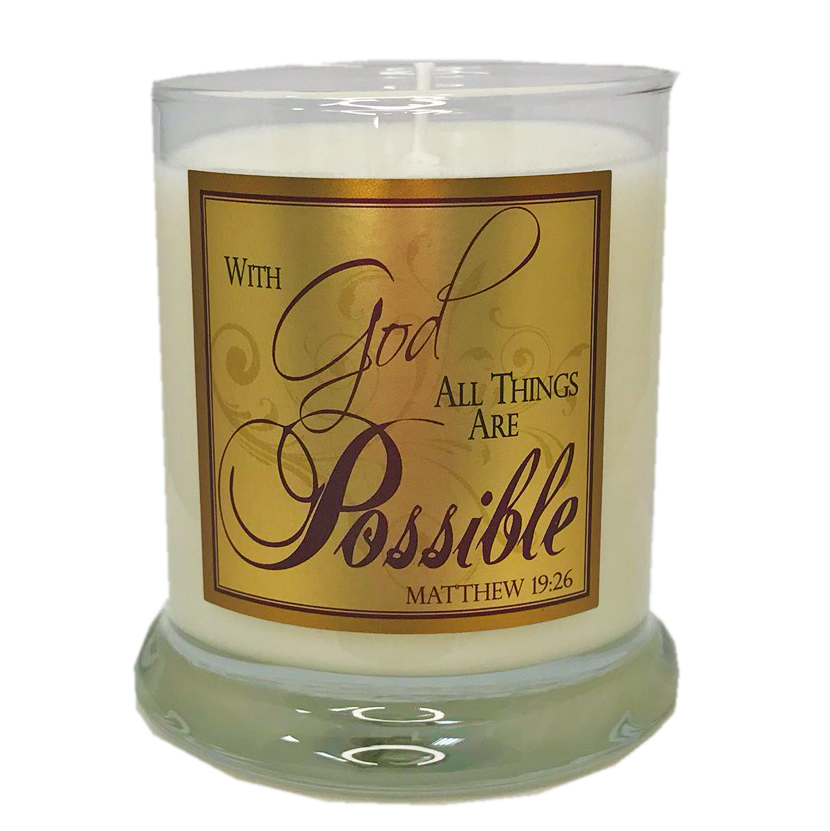 Cassia 10oz Glass Candle - All Things Are Possible
