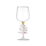 Wine Glass With Stem In White Christmas Tree Shape