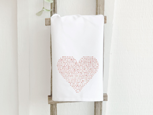 Heart Verses - Inspirational / Valentine's Tea Towel