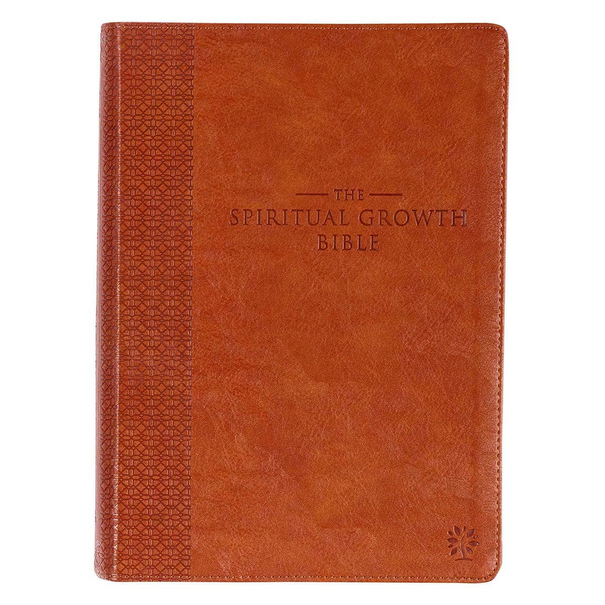 Saddle Tan Faux Leather Spiritual Growth Bible