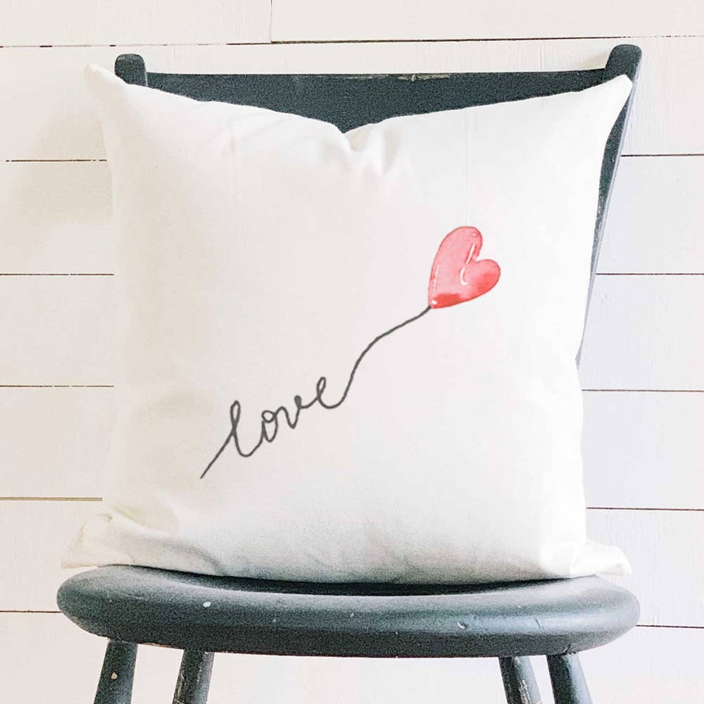 Love Heart Balloon - Square Valentine's Pillow