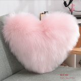 Cozy Heart Luxurious Fluffy Throw Pillow for Home Decor