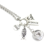 Snap Jewelry Necklace - w/ 18mm Snap Base - Christian-Jesus