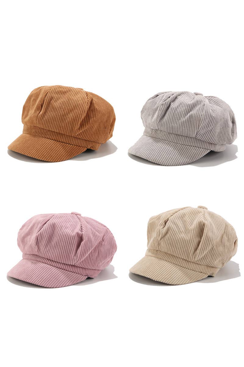 CORDUROY CASUAL NEWSBOY CAP_CWAH0384