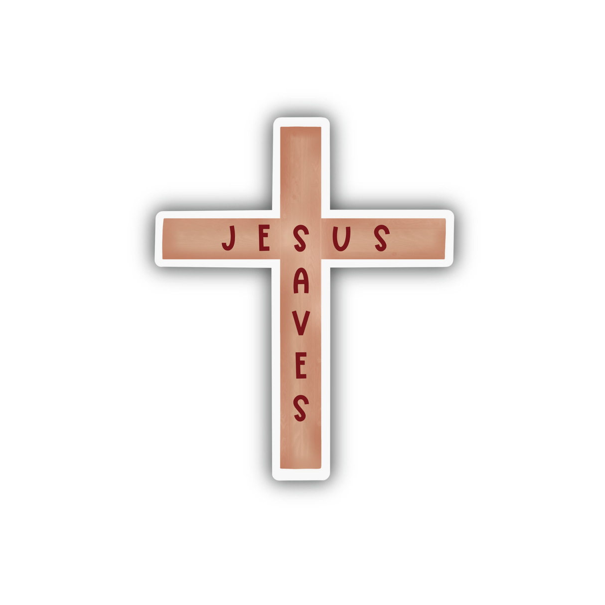 Jesus Saves Cross Sticker