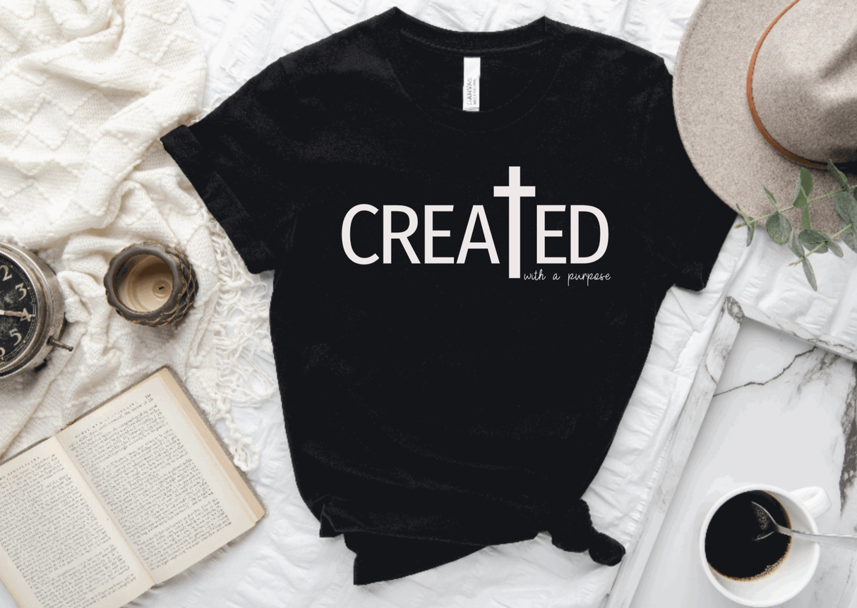 Created with a purpose T-Shirt, Women Christian Shirt