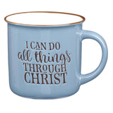 I Can Do All Thing Through Christ Blue Camp-style Coffee Mug