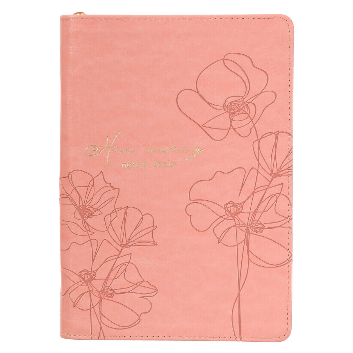 Mercy Blossom Pink Faux Leather Journal with Zipper Closure